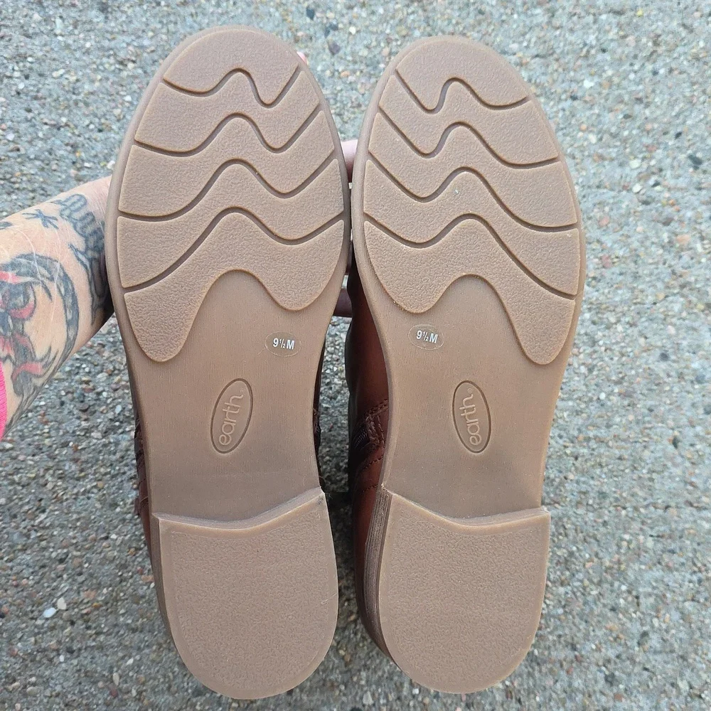 Earth Nadya Round Toe Ruched Leather Casual Booties Size 9 - Picture 9 of 10